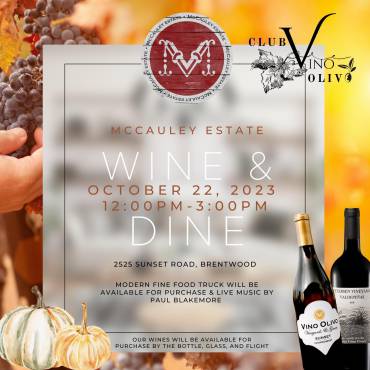 McCauley Estate Vineyards Wine & Dine