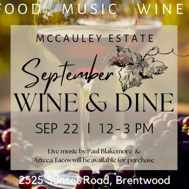 McCauley Estate Vineyards Wine & Dine