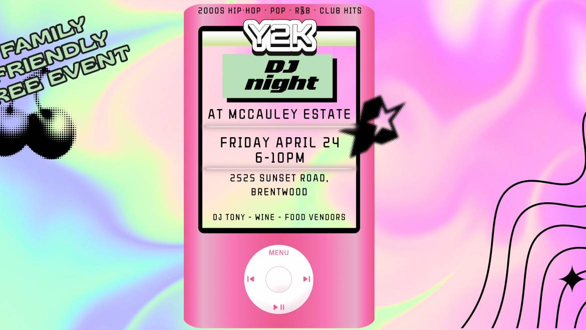 Vino & Vibes at McCauley Estate Vineyards – Y2K DJ Night
